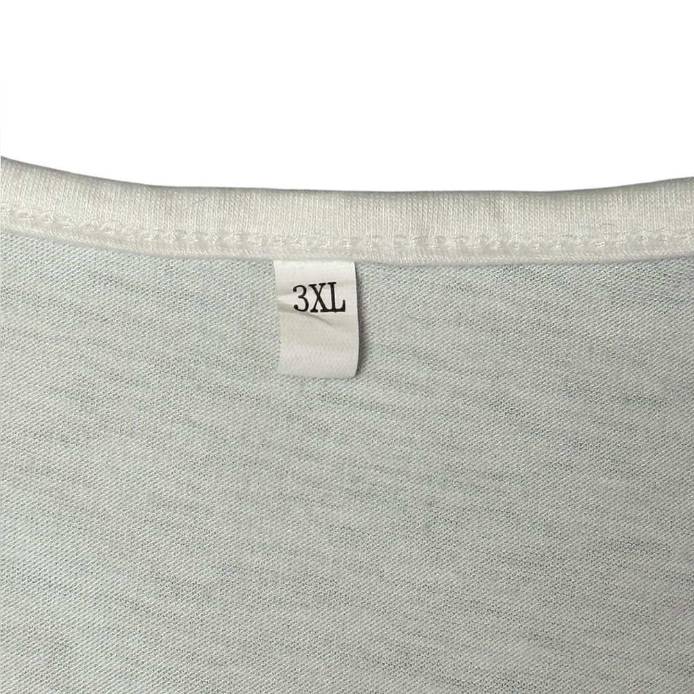 Women’s Plus Floral V-Neck Short Sleeve Loose Fit Knit Top. Blue White 3X #1511 - Picture 6 of 7